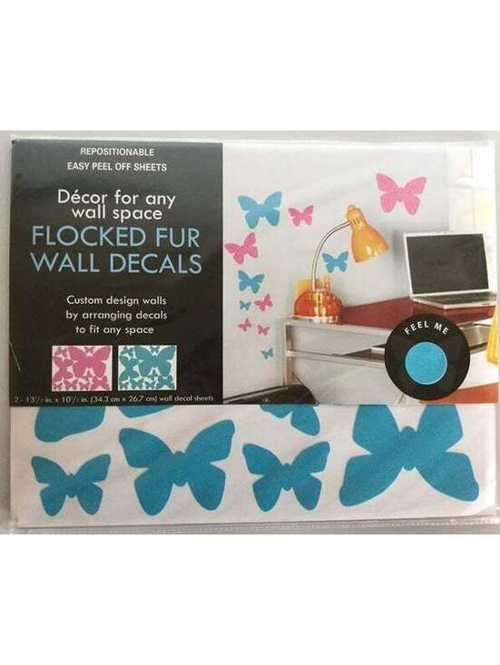 Other - Flocked Fur Butterfly Wall Decals Gender Reveal Baby Shower College Dorm DIY